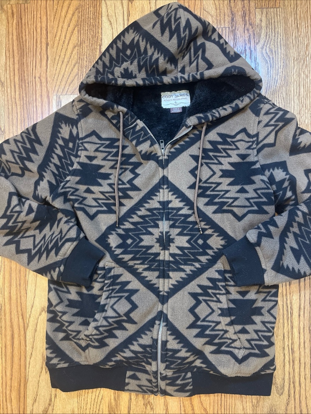 Cody James Men Hoodie S Fleece Sherpa Lined Aztec Western full Zip Sweatshirt